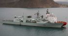 Navy ships exchange namesake Grey Cup flag challenge