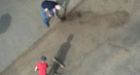 Seniors fill pothole after crews fail to show up