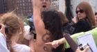 Topless pro-choice protesters interrupt anti-abortion rally