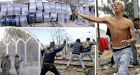 Migrants hurl rocks in riot as tough new fence blocks Greece-Macedonia border